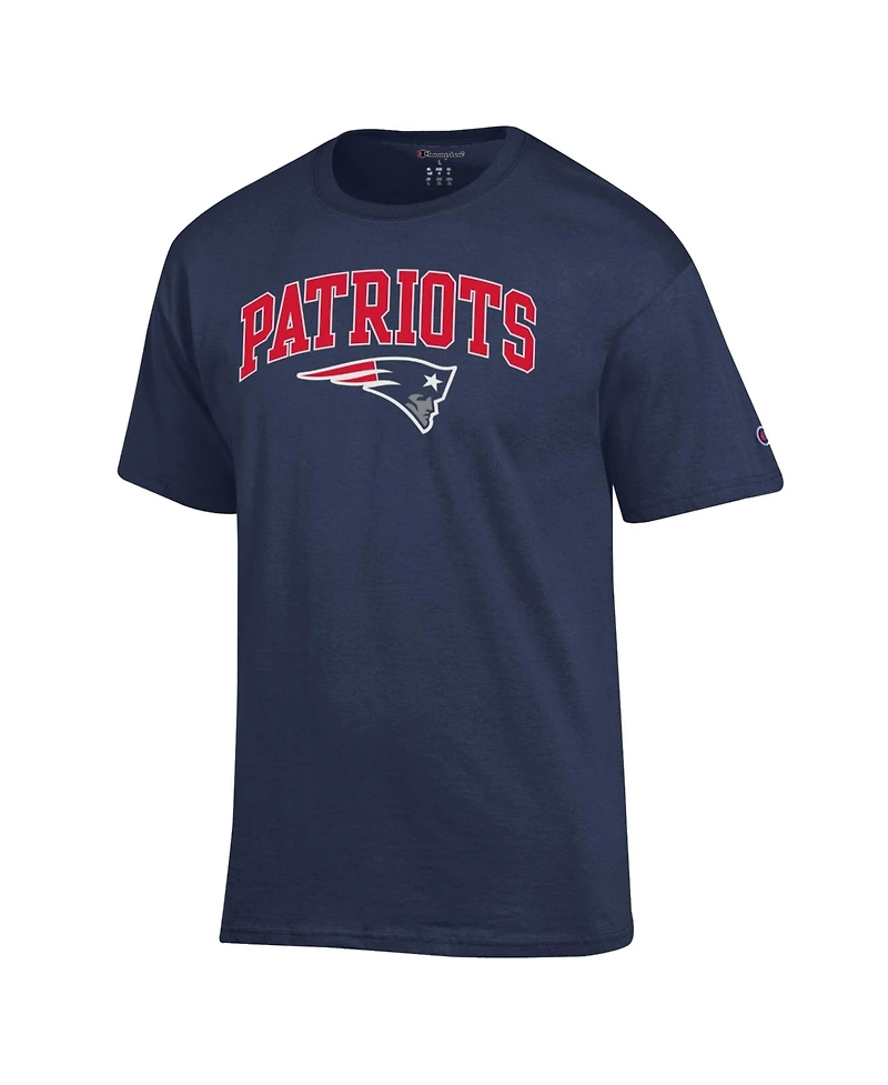 Champion Men's Navy New England Patriots Arch Over Logo T-Shirt
