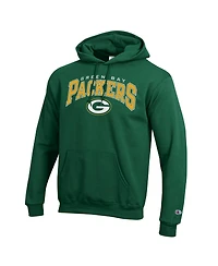 Champion Men's Green Bay Packers Power Blend Arch over Logo Hoodie
