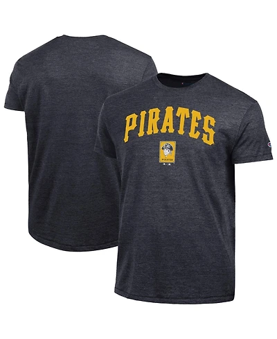 Champion Men's Black Pittsburgh Pirates Cooperstown Wordmark Lockup Tri-Blend T-Shirt