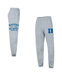 Champion Men's Heather Gray Duke Blue Devils Powerblend Banded Fleece Sweatpants