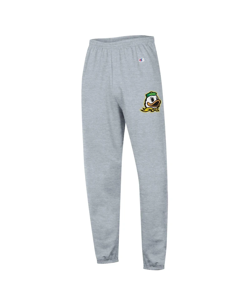 Champion Men's Heather Gray Oregon Ducks Powerblend Banded Fleece Sweatpants