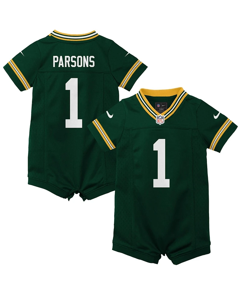 Nike Baby Boys and Girls Micah Parsons Green Bay Packers Romper Game Jersey
