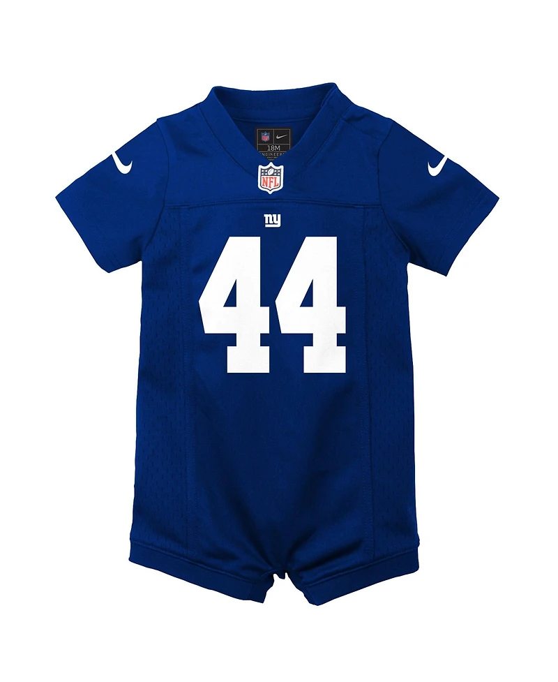 Nike Baby Boys and Girls Cam Skattebo Royal New York Giants Romper Game Jersey