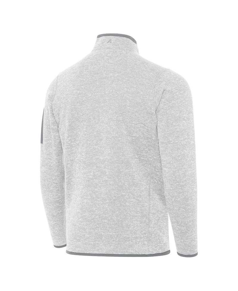 Antigua Men's Heather Gray Indiana Hoosiers College Football Playoff 2026 Rose Bowl Champions Fortune Quarter-Zip Pullover Sweatshirt