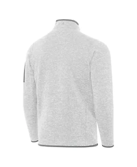 Antigua Men's Heather Gray Indiana Hoosiers College Football Playoff 2026 Rose Bowl Champions Fortune Quarter-Zip Pullover Sweatshirt