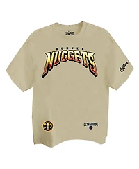 Two Hype Men's and Women's Cream Denver Nuggets Drip Dime Elevated Drop Shoulder T-Shirt