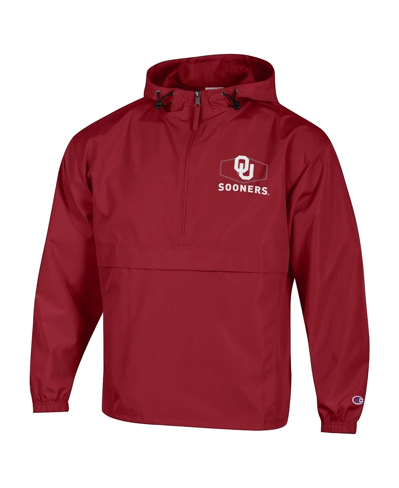 Champion Men's Crimson Oklahoma Sooners Delay Packable Half-Zip Jacket