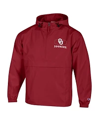Champion Men's Crimson Oklahoma Sooners Delay Packable Half-Zip Jacket