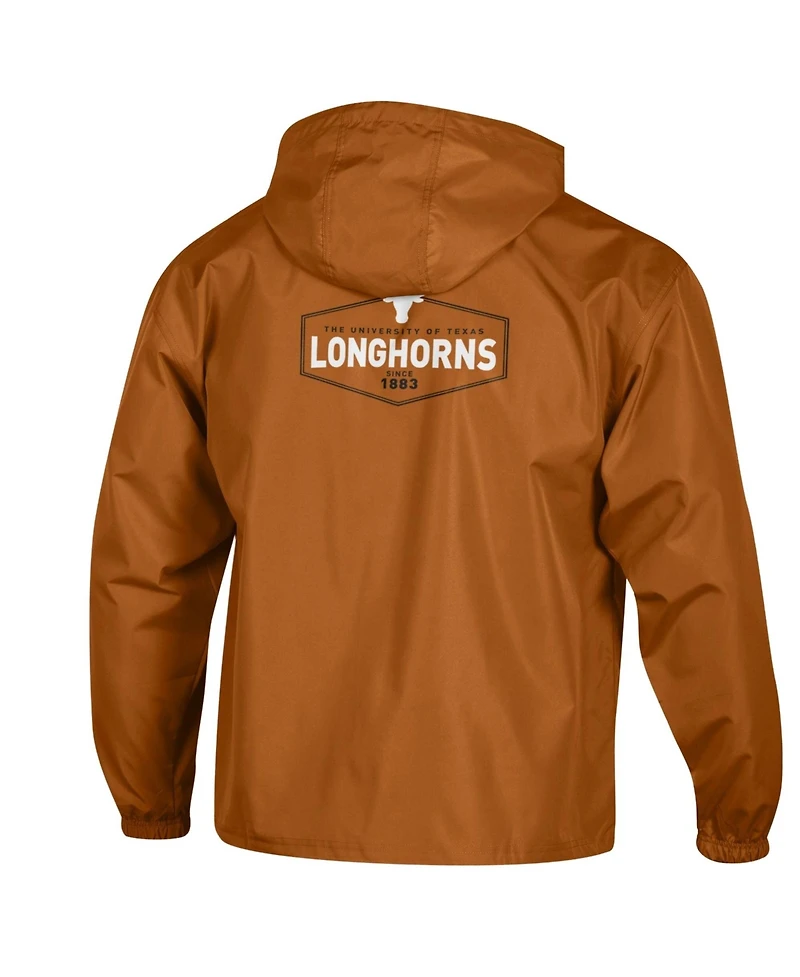 Champion Men's Texas Orange Longhorns Delay Packable Half-Zip Jacket