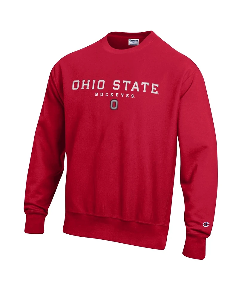 Champion Men's Scarlet Ohio State Buckeyes Relentless Reverse Weave Sweatshirt