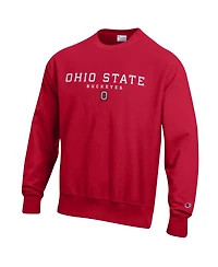 Champion Men's Scarlet Ohio State Buckeyes Relentless Reverse Weave Sweatshirt