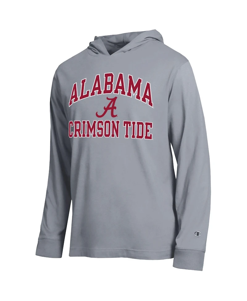 Champion Men's Heather Gray Alabama Crimson Tide High Motor All-Star Long sleeves Hooded T-Shirt