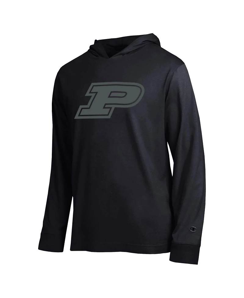Champion Men's Black Purdue Boilermakers Tonal All-Star Long sleeves Hooded T-Shirt