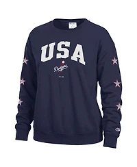 Champion Women's Los Angeles Dodgers Fleece Pullover Crewneck Sweatshirt