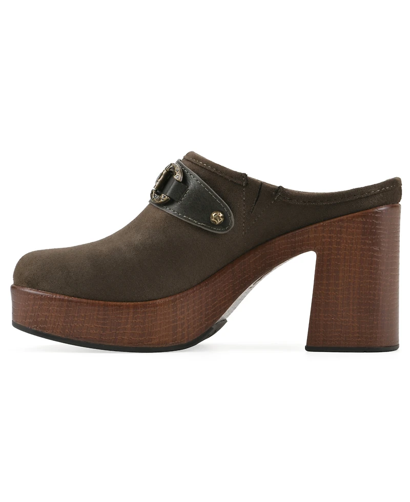 White Mountain Women's Barleys Platform Heel Mule Clogs