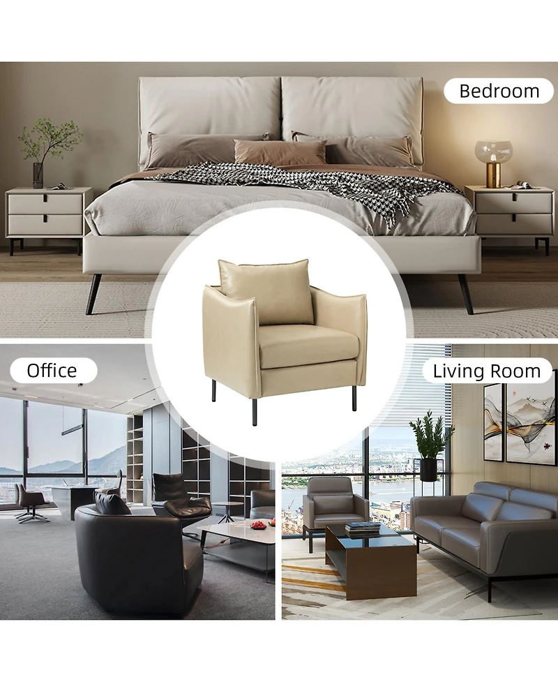 Hope Comfy Living Room Armchair with Metal Legs