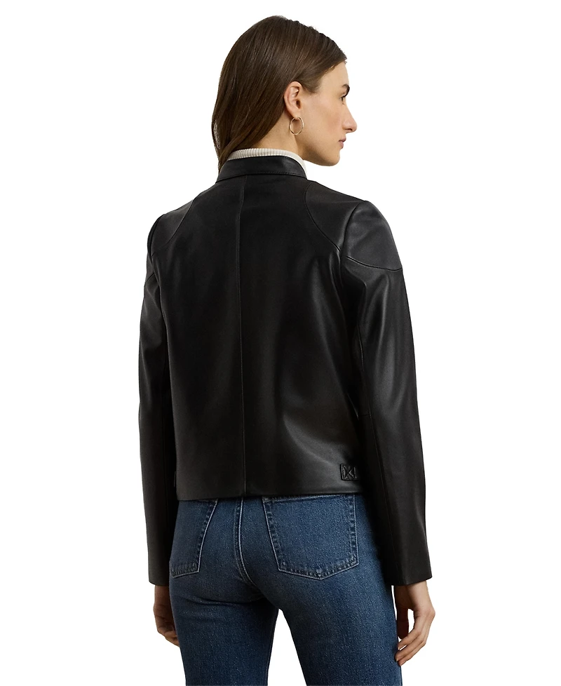 Lauren Ralph Women's Lambskin Moto Jacket