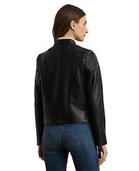Lauren Ralph Women's Lambskin Moto Jacket