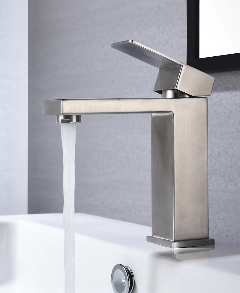 Thirtypeachy Single Handle Waterfall Bathroom Sink Faucet, Stainless Steel Deck-Mounted Vanity Faucet with Hot and Cold Control