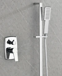 Thirtypeachy Wall-Mounted Shower System with Rain Shower Head, Hand Shower and Slide Bar, Self-Cleaning Nozzles