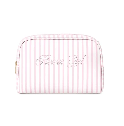 Untamed Petals Women's Flower Girl Striped Cosmetic Bag