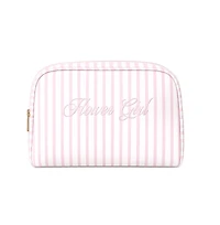 Untamed Petals Women's Flower Girl Striped Cosmetic Bag