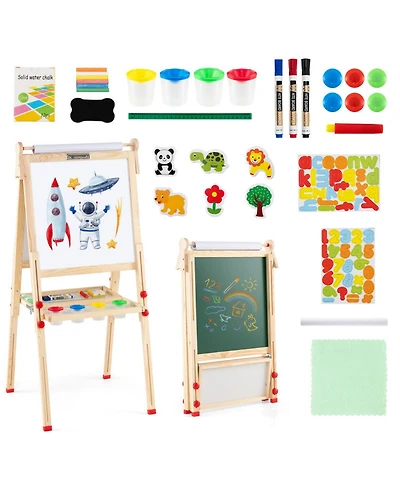 Sugift 3-in-1 Double-Sided Art Easel with Paper Roll