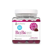 Youtheory B12B6 Vitamin B6 and Vitamin B12 Offers Brain Health, Energy and Immunity Support Dairy, Soy and Gluten Free 60 Gummies