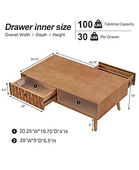 Streamdale Furniture Coffee Table with Storage for Living Room