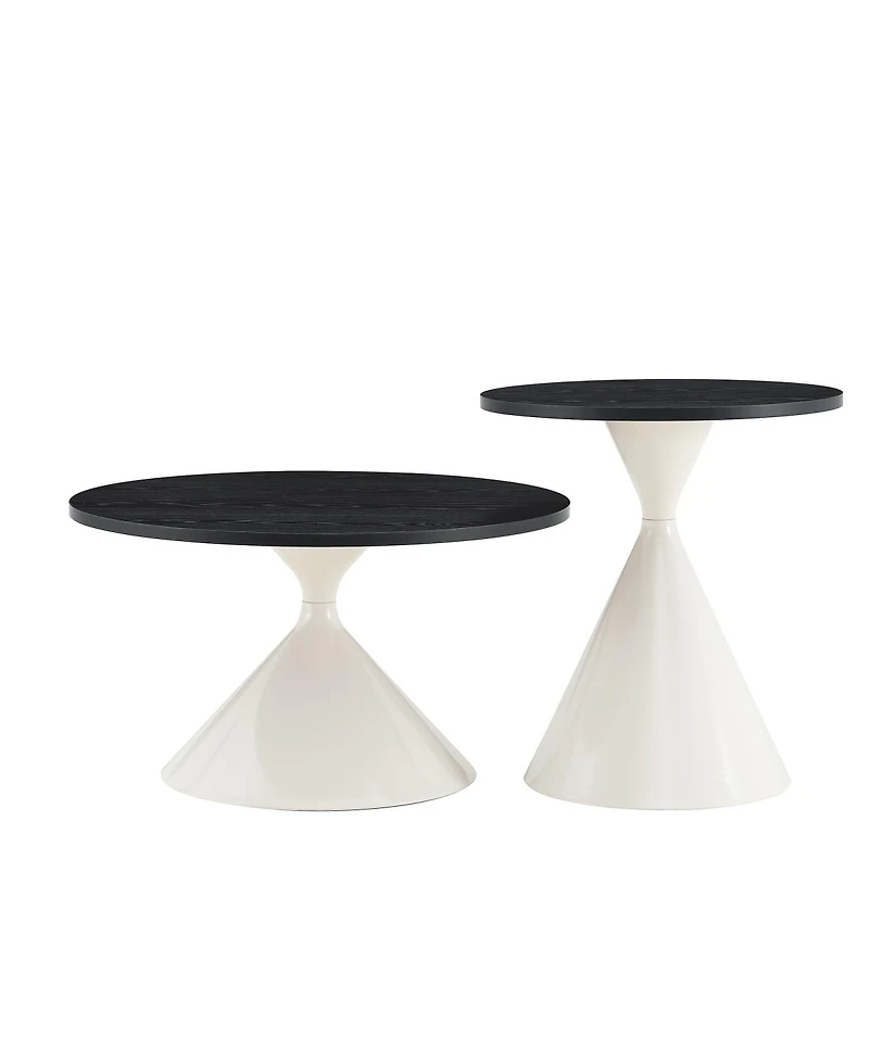 Streamdale Furniture 2-Piece Round Coffee Table Set with Steel Base