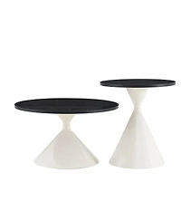 Streamdale Furniture 2-Piece Round Coffee Table Set with Steel Base