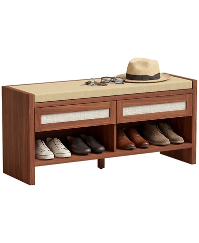 Homcom Shoe Bench with Cushioned Seat 108 cm