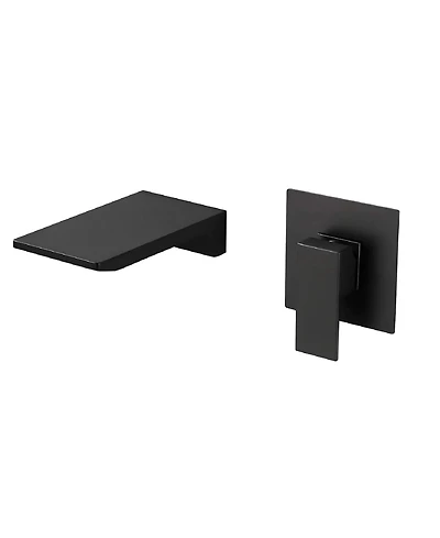 Thirtypeachy Single Handle Wall Mount Waterfall Bathroom Sink Faucet, Brass, Space-Saving Modern Design