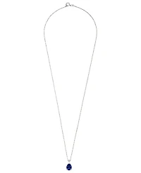 Macy's Lab-Grown White Sapphire (1 ct. t.w.) Pendant Necklace Sterling Silver (Also Available Blue Sapphire)