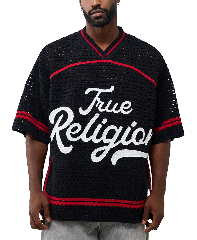 True Religion Men's Crochet Football Jersey