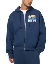 True Religion Men's Buddha Logo Zip Boxy Hoodie