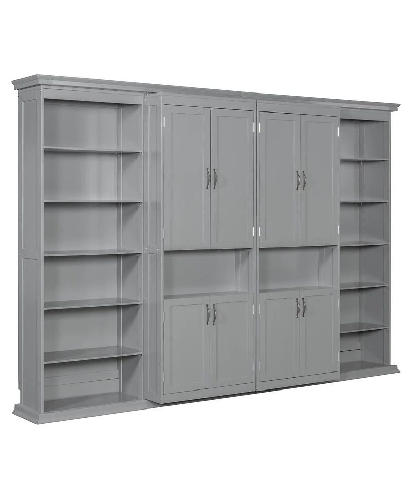 Streamdale Furniture Full-size Murphy Bed with Dual Sliding Storage Cabinets