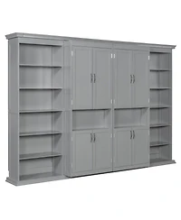 Streamdale Furniture Full-size Murphy Bed with Dual Sliding Storage Cabinets