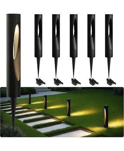 Tribesigns 6-Pack Low Voltage Landscape Lights, 4.8W Led Pathway Lights, 3000K Outdoor Landscape Lighting for Walkway, Garden, Yard