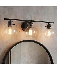 Tribesigns 3-Light Bathroom Vanity Light Wall Mount Fixture with Clear Glass Shades, Damp Rated for Bathroom, E26 Base