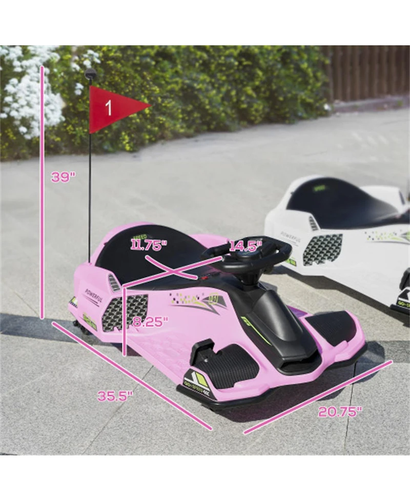 Yobtop 12V Electric Go Kart Drifting with Adjustable Speeds, 110-Pound Capacity, Ages 8-12