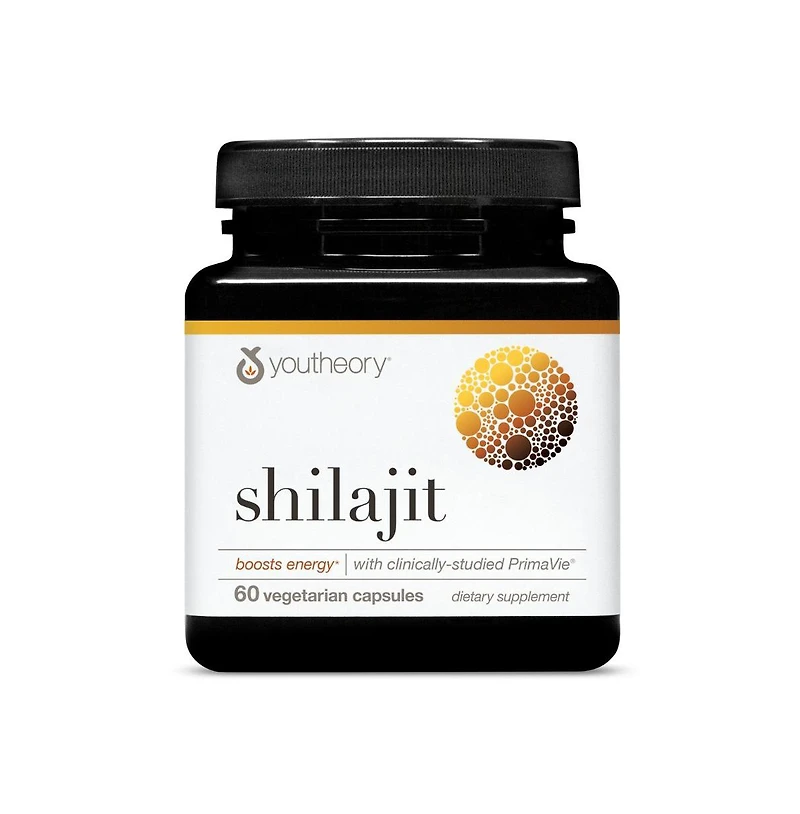 Youtheory Shilajit 500 Milligram Shilajit Capsules Energy Supplement Shilajit Supports Stamina and Endurance 60 Vegetarian Capsules