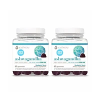 Youtheory Ashwagandha Gummies Stress and Energy Support Ksm 66 and Ginger Zero Sugar Blueberry 60 Count, Pack of 2 60 Day Supply