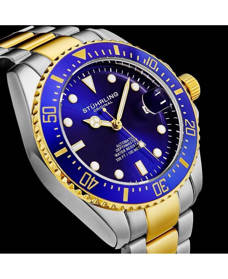 Men's Japanese Seiko NH35 Automatic Self Wind Movement Diver Watch, Stainless Steel Bracelet