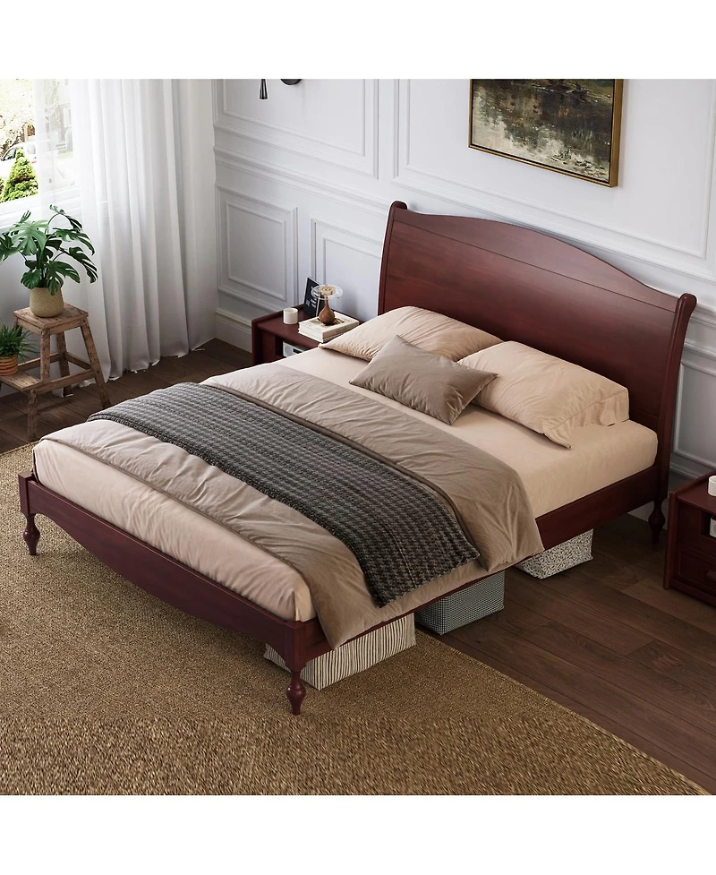 Streamdale Furniture Wooden Queen Bed Frame with Headboard
