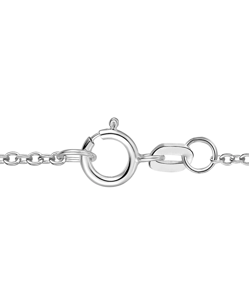 Macy's Blue Topaz (1-1/3 ct. t.w.) & Diamond Accent (0.04 ct. t.w.) Pendant Necklace in 14k White Gold
