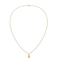 Macy's Citrine (1 ct. t.w.) & Diamond Accent (0.04 ct. t.w.) Pendant Necklace in 14k Yellow Gold