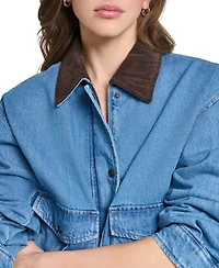 Levi's Women's Cropped Cotton Corduroy-Collar Barn Jacket