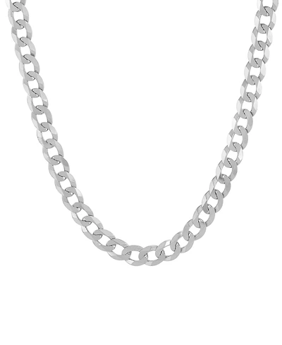 Italian Silver Solid Curb Chain Necklace in Sterling Silver