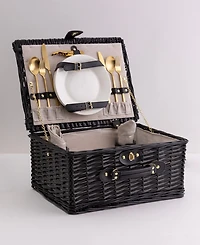 Picnic Time 14-Piece Hamper with Tableware and Wine Accessories, Service for 2